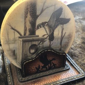 Coasters set of four with holder